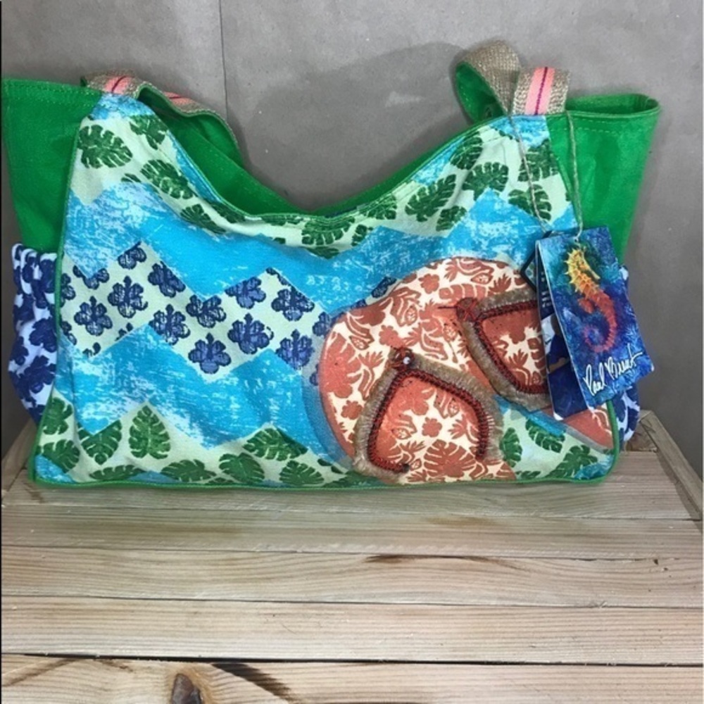 Paul Brent Starfish flip-flop Summer beach bag purse tote